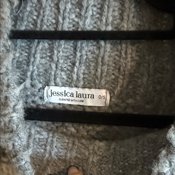 Cozy Striped Knit Sweater - Gray & Cream - Picture 4 of 5